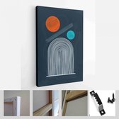 Een trendy set van abstracte zwarte handgeschilderde illustraties voor briefkaart, social media banner, brochure omslagontwerp of wanddecoratie achtergrond - moderne kunst canvas -