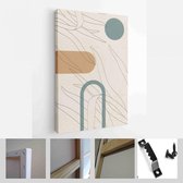 Halverwege de eeuw modern design. Een trendy set van abstracte handgeschilderde illustraties voor wanddecoratie, Social Media Banner, Brochure Cover Design - Modern Art Canvas - ve