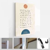 Een trendy set van abstracte handgeschilderde illustraties voor wanddecoratie, Social Media Banner, Brochure Cover Design of ansichtkaart achtergrond - Modern Art Canvas - verticaa