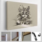 Vintage kitten - Modern Art Canvas - Horizontaal - 482202889