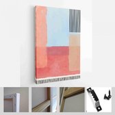 Set van abstracte handgeschilderde illustraties voor wanddecoratie, briefkaart, Social Media Banner, Brochure Cover Design achtergrond - moderne kunst Canvas - verticaal - 19624741