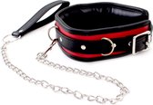 Collar Black & Red with Leash | Kiotos Leather