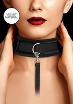 Shots - Ouch! Fluweel Verstelbare Halsband met Riem black