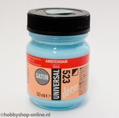 Acrylverf Zijdeglans - Deco - Universal Satin - 523 ijsblauw - 50 ml - Amsterdam - 1 stuk