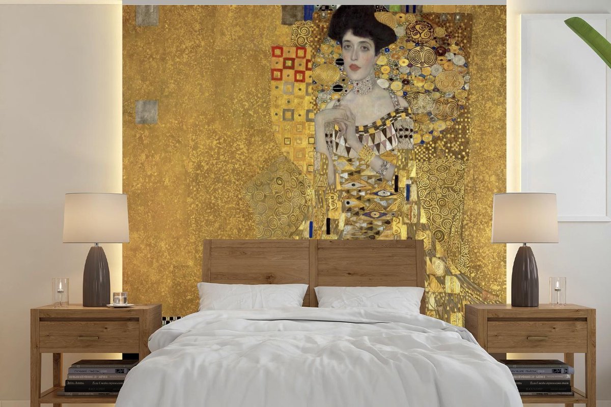 Behang - Fotobehang Adèle Bloch-Bauer I - Gustav Klimt - Breedte 220 cm x hoogte 220 cm