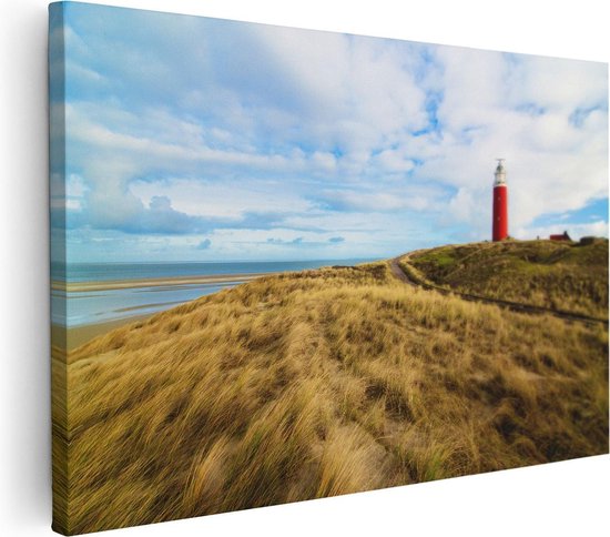 Artaza - Peinture sur toile - Phare avec dunes à Texel - 90x60 - Photo sur toile - Impression sur toile