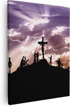 Artaza - Canvas Schilderij - Kruistocht naar het Kruis van Jezus Christus - 80x100 - Groot - Foto Op Canvas - Canvas Print