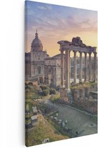 Artaza Canvas Schilderij Romeins Architectuur in Rome, Italië - 20x30 - Klein - Foto Op Canvas - Canvas Print