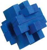 Be clever! houten smartpuzzel blauw 6 cm