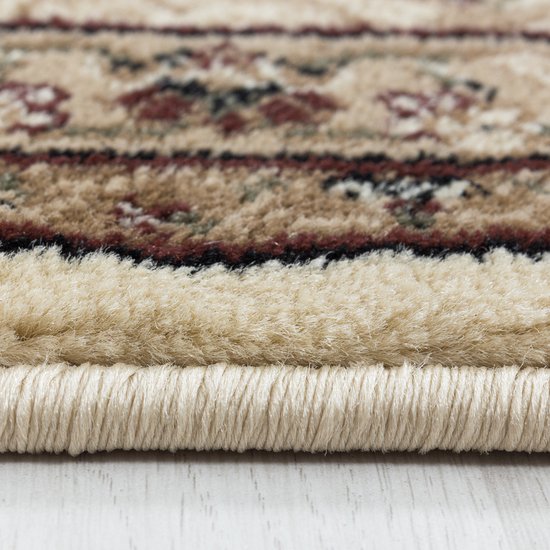 Tapis Impression Tabriz Oriental Classique à Poils Ras Beige - 120x170 CM