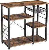 Homestoreking keukenplanken met S-vormige haken - industriële stijl - bruin en zwart