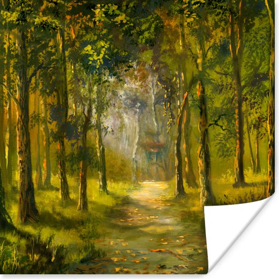 Poster een pad door het bos