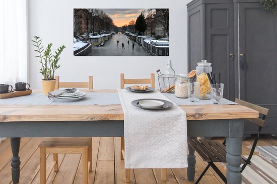 Poster Amsterdam - Patinage - Hiver - 120x60 cm