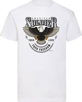 T-SHIRT BLACK AMERICAN SOLDIER WHITE (M)