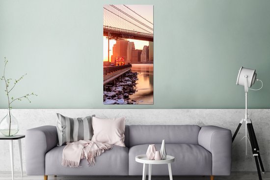 Décoration murale Métal - Peinture Aluminium - New York - Brooklyn - Bridge - 80x160 cm