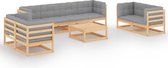 Decoways - 9-delige Loungeset met kussens massief grenenhout