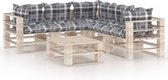 Decoways - 6-delige Loungeset met kussens pallet grenenhout