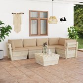 Decoways - 6-delige Loungeset met kussens pallet vurenhout