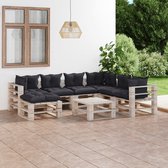 Decoways - 8-delige Loungeset met kussens pallet grenenhout