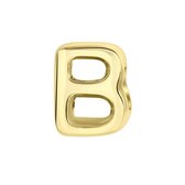 Gerecycled stalen goldplated charm letter - b