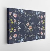 Onlinecanvas - Schilderij - Handgemaakt Bloemenontwerp Art Horizontaal Horizontal - Multicolor - 40 X 30 Cm