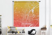 Wandkleed - Wanddoek - Stadskaart - Haarlem - Geel - Oranje - 180x180 cm - Wandtapijt - Plattegrond