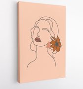 Abstracte aardetint gekleurde vormen, lijn kunst achtergrondontwerp voor persoonlijke, mode en beauty blogger. 4 - Moderne schilderijen – Verticaal – 1699497196 - 40-30 Vertical
