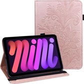 Apple iPad Mini 6 Hoes Portemonnee Book Case met Vlinder Print Roze