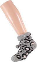 Homesocks Apollo | Kids Leopard Grijs met antislip