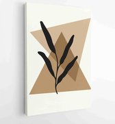 Botanische muur kunst vector set. Gebladerte lijntekeningen met abstracte vorm. 3 - Moderne schilderijen – Verticaal – 1862308444 - 40-30 Vertical