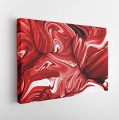 Creatieve abstracte achtergrond. Rood en wit gemengde acrylverf - Modern Art Canvas - Horizontaal - 702088813 - 40*30 Horizontal