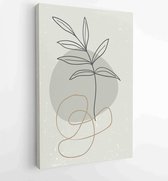 Earth tone boho gebladerte lijntekeningen tekenen met abstracte vorm. Abstract Plant Art-ontwerp voor print, omslag, behang, minimale en natuurlijke kunst aan de muur. 1 - Moderne