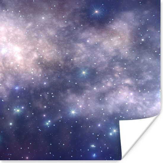 Poster Een illustratie van duizenden sterren in de Melkweg - 100x100 cm XXL