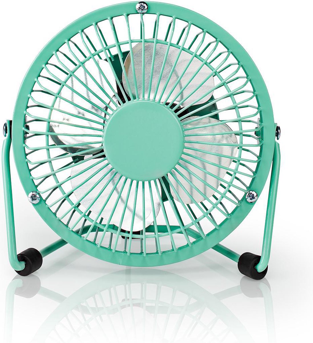 Nedis Tafelventilator | USB Gevoed | Diameter: 100 mm | 3 W | 1 Snelheid | Turquoise