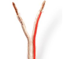 Nedis Speaker-Kabel - 2 x 4.00 mm² - CCA - 15.0 m - Rond - PVC - Transparant - Folieverpakking