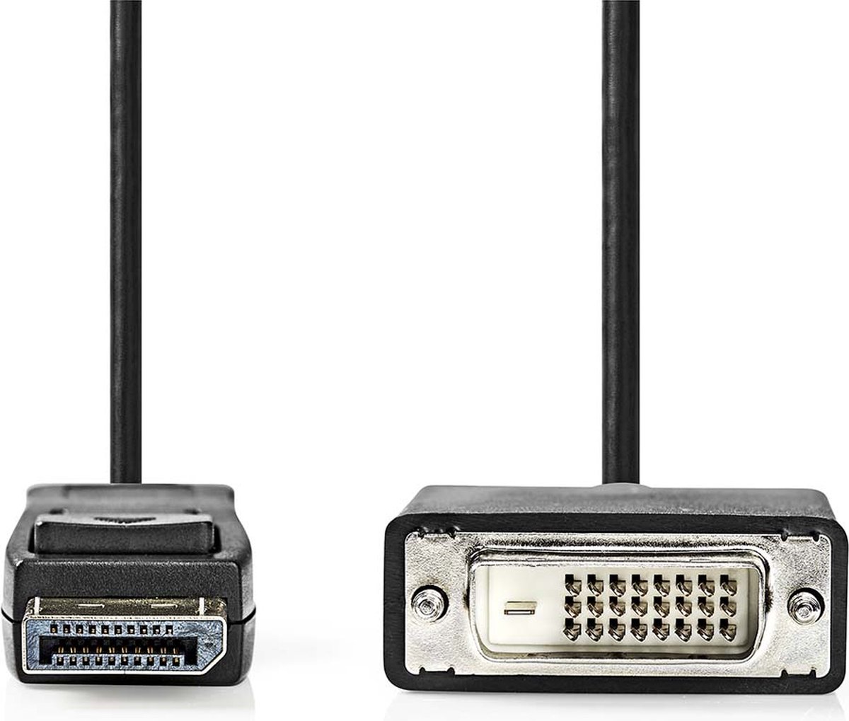 Nedis DisplayPort-Kabel - DisplayPort Male - DVI-D 24+1-Pins Male - 1080p - Vernikkeld - 2.00 m - Rond - PVC - Zwart - Envelop - Nedis