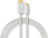 USB-Adapter | USB 3.2 Gen 1 | USB-C™ Male | HDMI™ Connector | 18 Gbps | 2.00 m | Rond | Verguld | Gebreid / Nylon | Aluminium | Cover Window Box