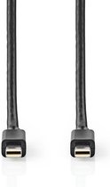 Nedis Mini DisplayPort-Kabel - DisplayPort 1.4 - Mini-DisplayPort Male - Mini-DisplayPort Male - 48 Gbps - Vernikkeld - 2.00 m - Rond - PVC - Zwart - Polybag