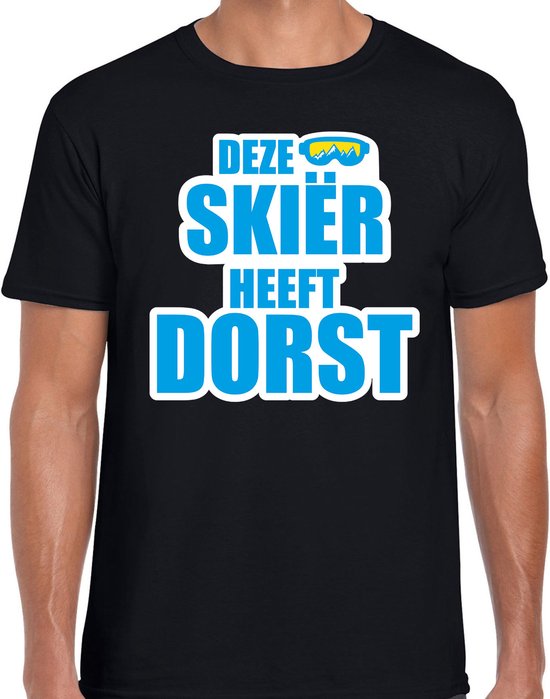 inzet Spit album Apres ski t-shirt Deze skieer heeft dorst zwart heren - Wintersport shirt -  Foute... | bol.com