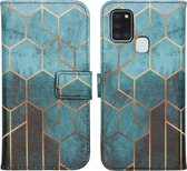 iMoshion Design Softcase Book Case Samsung Galaxy A21s hoesje - Green Honeycomb