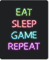 Gaming Muismat - Mousepad - 30x40 cm - Gaming - Game - Eat sleep game repeat - Geschikt voor Gaming Muis en Gaming PC set