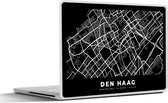 Laptop sticker - 14 inch - Kaart - Den Haag - Zwart - 32x5x23x5cm - Laptopstickers - Laptop skin - Cover