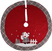 Peha Kerstboomrok Kerstman 90 Cm Polyester Grijs/rood