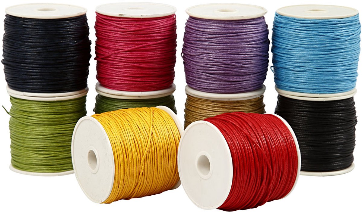 Katoenkoord, dikte 1 mm, sterke kleuren, 10x50 m/ 1 doos