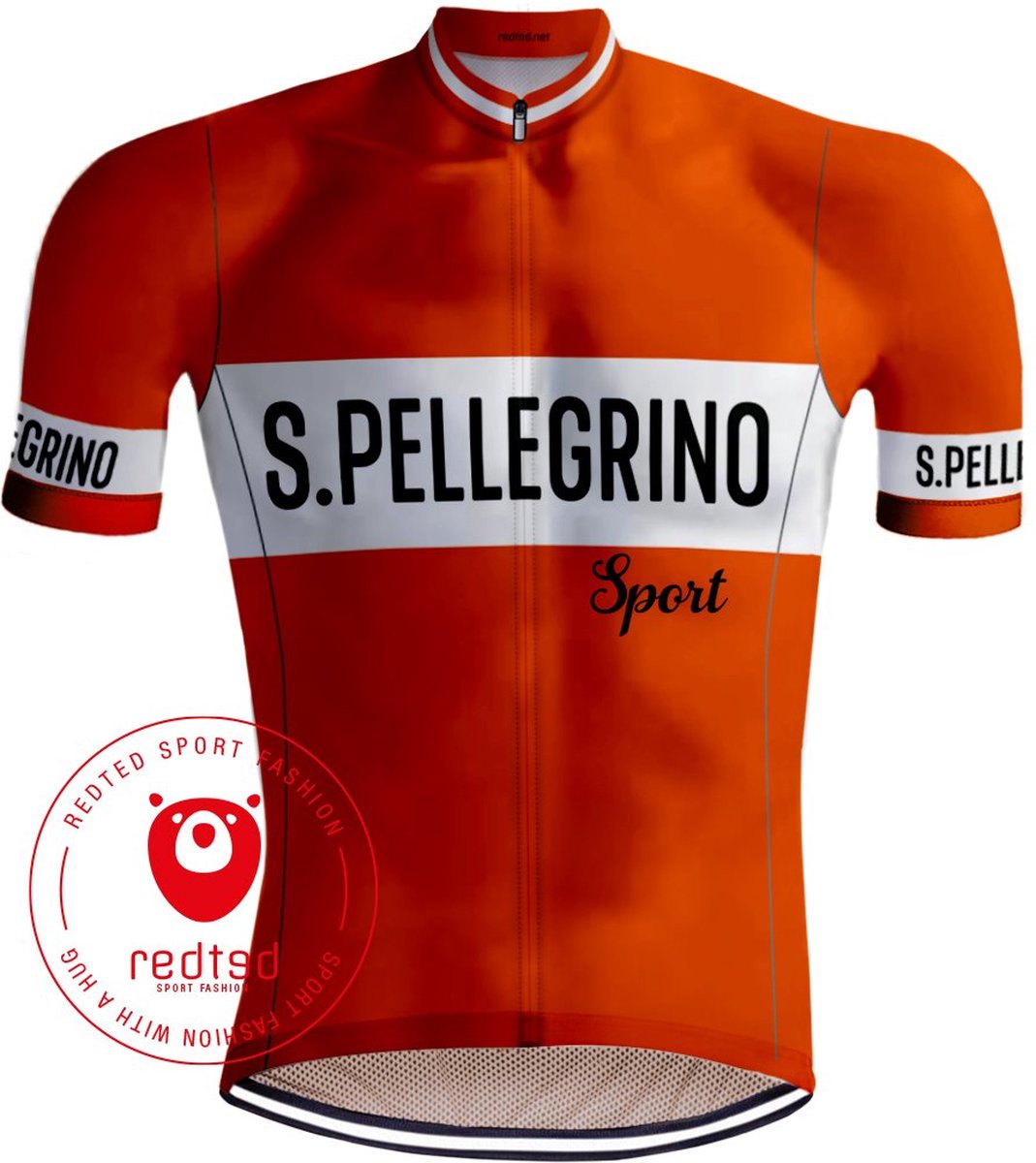 Retro Wielershirt San Pellegrino Oranje - REDTED - 5XL