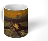 Mok - Koffiemok - Avondlandschap in de schemering - Vincent van Gogh - Mokken - 350 ML - Beker - Koffiemokken - Theemok
