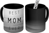 Magische Mok - Foto op Warmte Mokken - Koffiemok - Best mom ever - Moederdag - Mama - Mam - Cadeau Moederdag - zwart wit - Magic Mok - Beker - 350 ML - Theemok