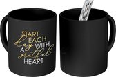 Magische Mok - Foto op Warmte Mokken - Koffiemok - Quotes - Heart - Goud - Wit - Magic Mok - Beker - 350 ML - Theemok