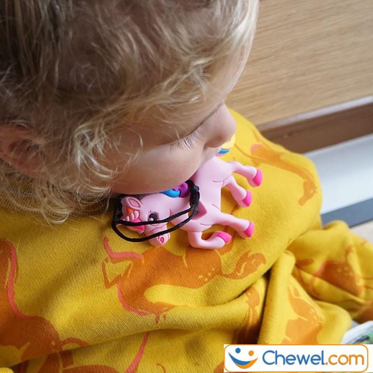 Chewel® Bijtketting Unicorn Eenhoorn Regenboog Roze | Meer Rust en Concentratie op School/Thuis | Stop Nagelbijten en Overprikkeling | BPA vrij — afbeelding 7