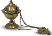 Green Tree Candle - Messing Hangende Wierookhouder - Goud- 20cm